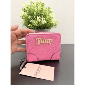 NWT Juicy Couture Pink Blank Canvas Small Zip Around Wallet